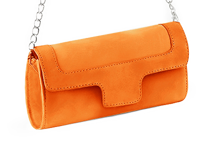 Handcrafted women's elegant clutch in premium apricot orange leather. Perfect for weddings, ceremonies, and parties.  
                Choose from our luxurious collections of leather and fabric to perfectly match your clutches to your outfits.
